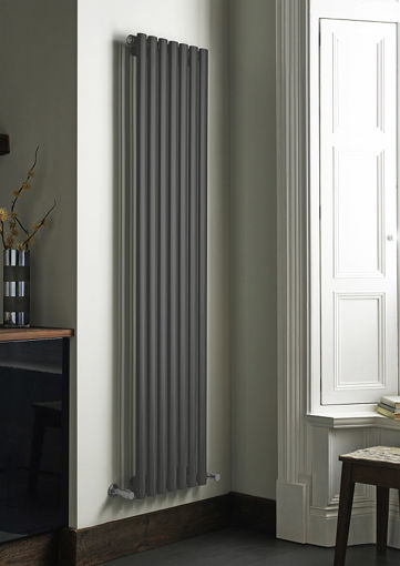 Picture of Kartell Aspen Vertical Double Radiator 1800mm x 300mm - Anthracite