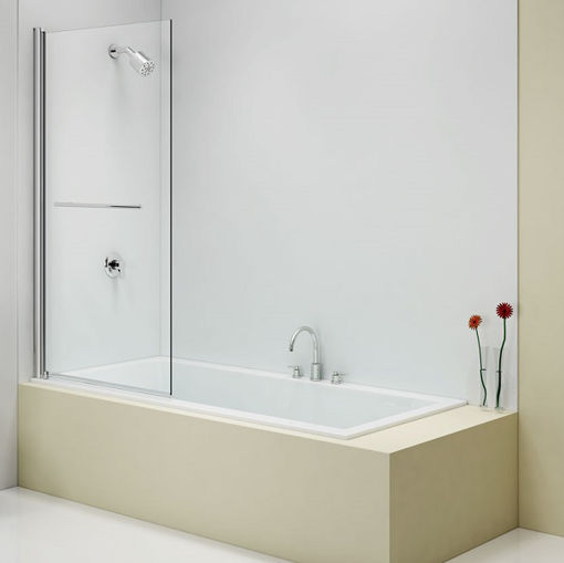 Picture of Merlyn Single Square Bathscreen With Towel Rail 800 x 1500mm - MB2T