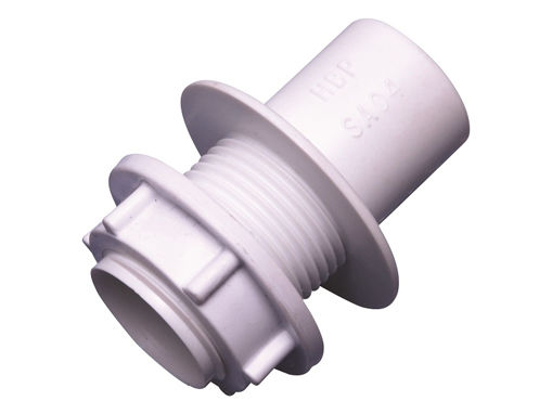 Picture of Wavin Osma Solvent Overflow 21.5mm Tank Connector Straight White