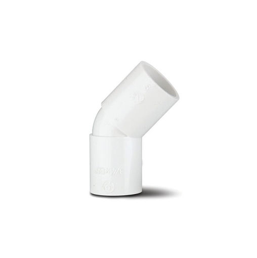 Picture of Polypipe ABS 19mm Overflow 45 Degree Bend - White