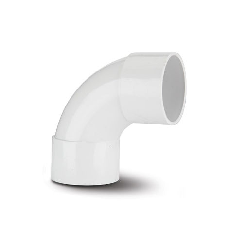 Picture of Polypipe ABS 50mm 90 Degree Swept Bend - White