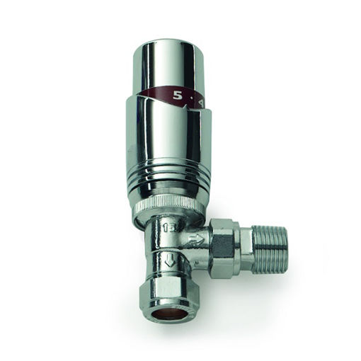 Picture of Kartell Refined All Chrome 15mm/10mm Angled  Thermostatic Radiator Valve 