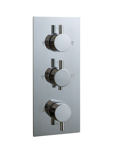 Picture of Oban 3 Round Concealed Shower Valve Dual Flow Control Complete Set c/w Wall Elbow