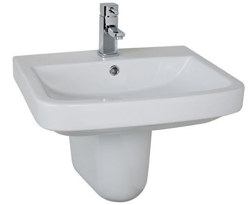 Picture of Iona 550mm 1 Tap Hole Basin With Semi Pedestal (ALL35421/ALL35823)