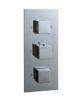 Picture of Oban 3 Round Concealed Shower Valve Dual Flow Control Complete Set - Square Back Plate - Square Handles