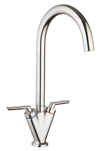 Crieff Chrome Twin Cruciform Kitchen Sink Mixer