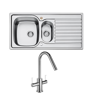 Bristan Inox 1.5 Easyfit Kitchen Sink With Cashew Tap SK INXRD1.5 SU CSH