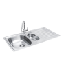 Bristan Inox 1.5 Easyfit Kitchen Sink With Cashew Tap SK INXRD1.5 SU CSH