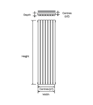 Kartell Aspen Vertical Double Radiator 1600mm x 420mm - Anthracite