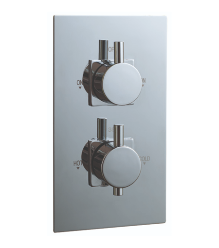 Oban 2 Round Concealed Shower Valve Dual Flow Control Complete Set c/w Wall Elbow