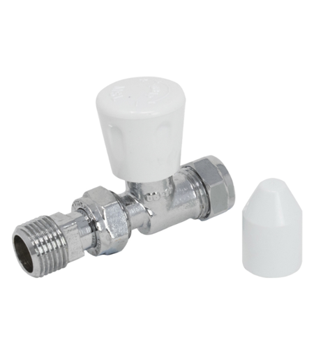 Straight Radiator Valve 15mm x 1/2" Union