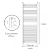 Kartell 600mm x 1200mm (22MM) CP Curved Towel Rail