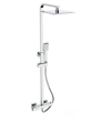 Kartell Pure Thermostatic Bar Shower Valve With Square Overhead Drencher and Sliding Handset - Chrome