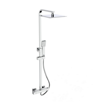 Kartell Pure Thermostatic Bar Shower Valve With Square Overhead Drencher and Sliding Handset - Chrome