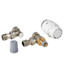 Danfoss RAS-C2 Angled Thermostatic Valve and Lockshield 15mm