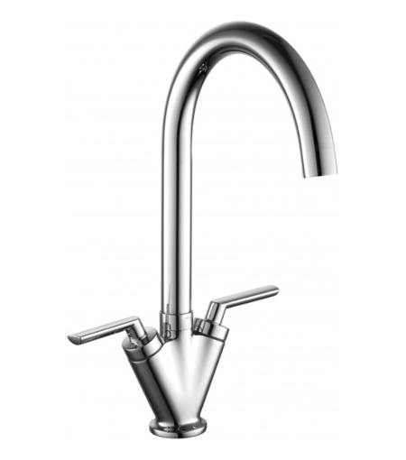 Kartell Chrome Twin Cruciform Kitchen Sink Mixer