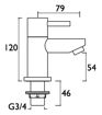 BTZ 3/4 C Blitz Bath Pillar Taps