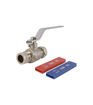 15MM FULL BORE DUAL LEVER BALL VALVE - 2 HANDLES RED & BLUE
