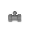 Polypipe Polyplumb 22mm x 22mm x 15mm Reducing Tee - Grey