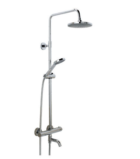 SPEY SERIES 2 THERMO BATH SHOWER MIXER & ROUND HEAD WITH FIXED RAIL KIT 13030