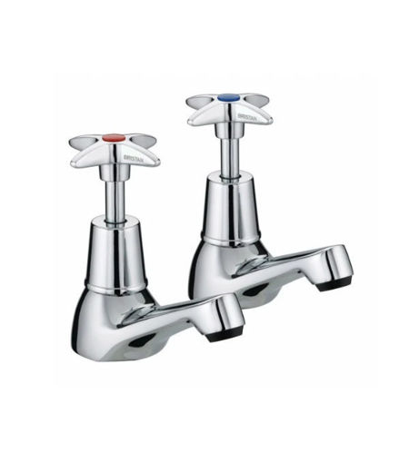 VAX 1/2 C Bristan Value Crosshead Top Basin Taps - Chrome Plated