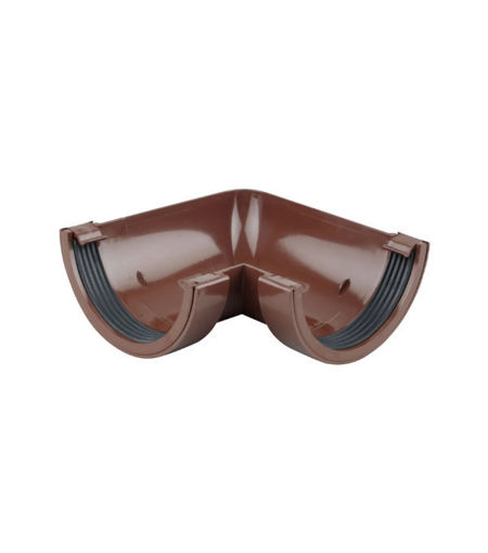 Wavin Osma RoundLine OT003N Gutter 90deg Angle Brown