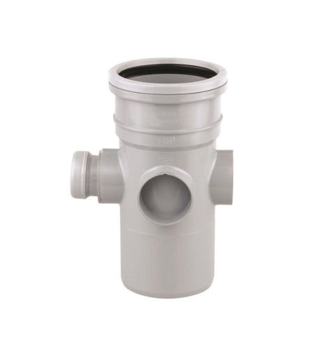 Wavin Osma Soil 4S589G 110mm 4 Boss Pipe - Grey