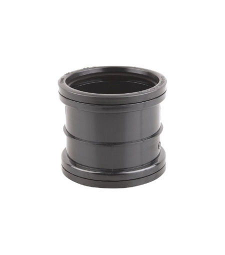 Wavin OsmaSoil 4S105B D/S Double Socket (for repairs) 110mm Black