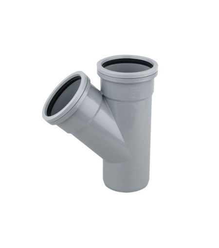 Wavin OsmaSoil 4S210G S/S Single Branch 45 deg 110mm Grey