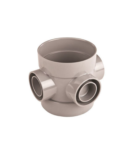 Wavin OsmaSoil 4S588G Short Boss Pipe 110mm Grey