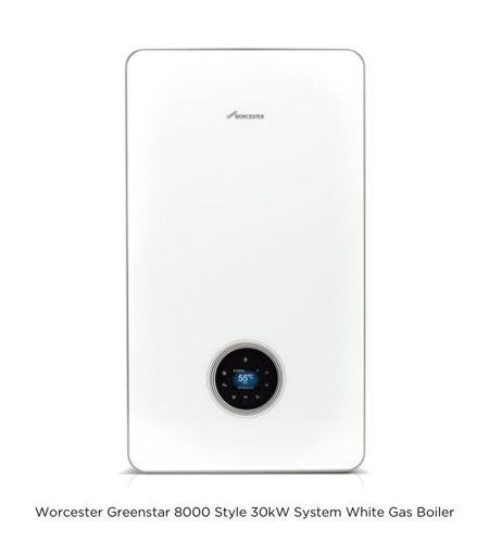 Worcester Greenstar 8000 Style 30kW System White Gas Boiler