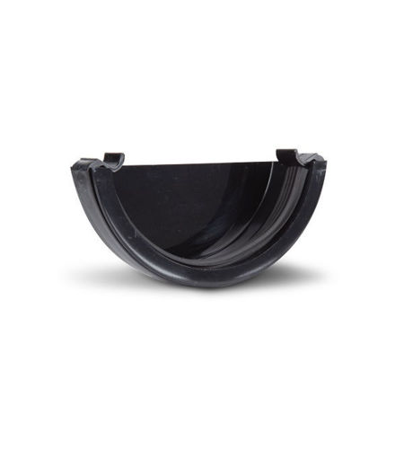 Polypipe Half Round Gutter External Stopend - Black