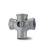 Polypipe Soil  4" - Double Branch - Grey