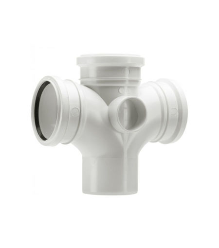 Polypipe Soil  4" - Double Branch - White