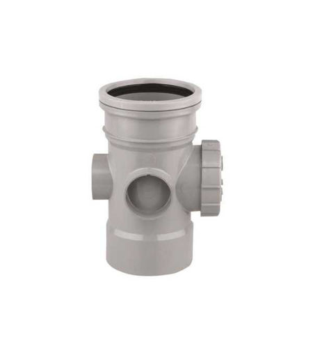 Wavin OsmaSoil 4S374G S/SW Bossed Access Pipe 110mm Grey