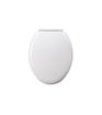 SOFT CLOSE TOILET SEAT WHITE WITH PLASTIC HINGES