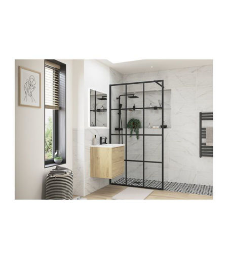 Coniston 1200mm Framed Wetroom Panel - Black
