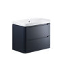 Laburnum 805mm 2 Drawer Wall Hung Basin Unit - Matt Indigo