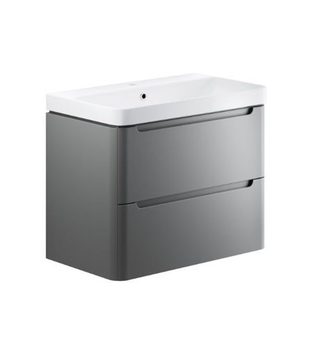 Laburnum 805mm 2 Drawer Wall Hung Basin Unit - Matt Grey