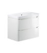 Laburnum 805mm 2 Drawer Wall Hung Basin Unit - White Gloss