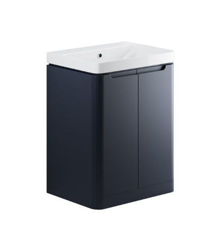 Laburnum 605mm 2 Door Floor Standing Basin Unit - Matt Indigo