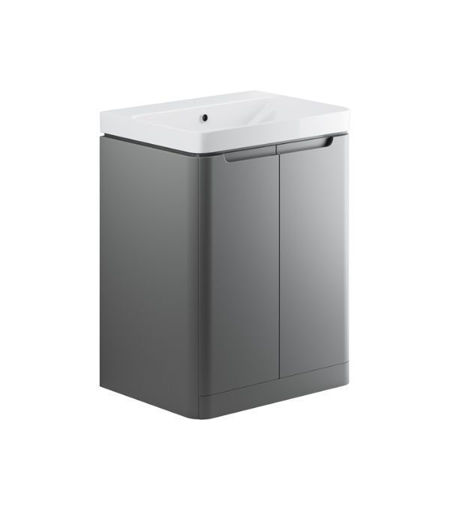 Laburnum 605mm 2 Door Floor Standing Basin Unit - Matt Grey