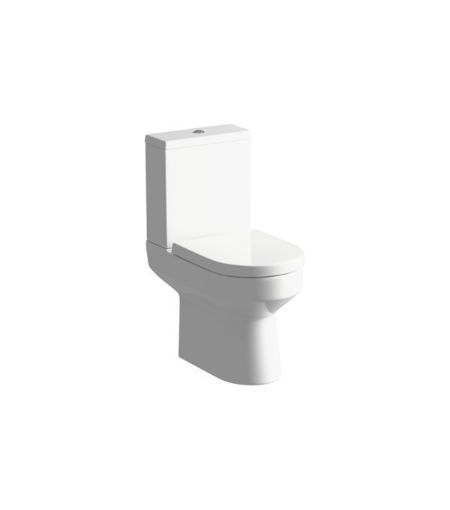 Larchwood Rimless Close Coupled Open Back WC, Cistern & Soft Close Seat