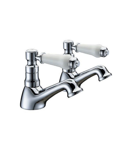 Millers Bath Pillar Taps - Chrome