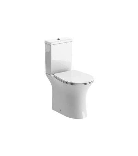 Queensway Rimless Close Coupled Open Back WC & Soft Close Seat