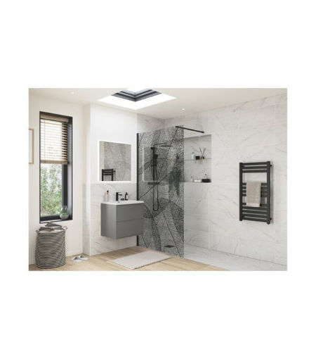 Coniston 1200mm Leaf Design Wetroom Panel - Black