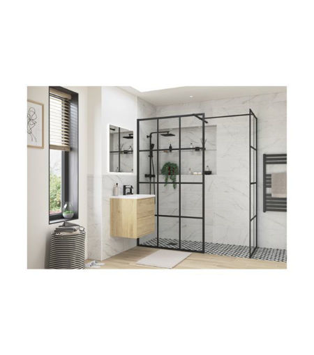 Coniston 800mm Framed Wetroom Side Panel - Black