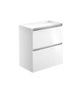 Carton 800mm 2 Drawer Floor Standing Basin Unit (No Top) - White Gloss