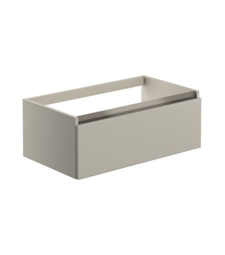 Carton 800mm 1 Drawer Wall Hung Basin Unit (No Top) - Latte