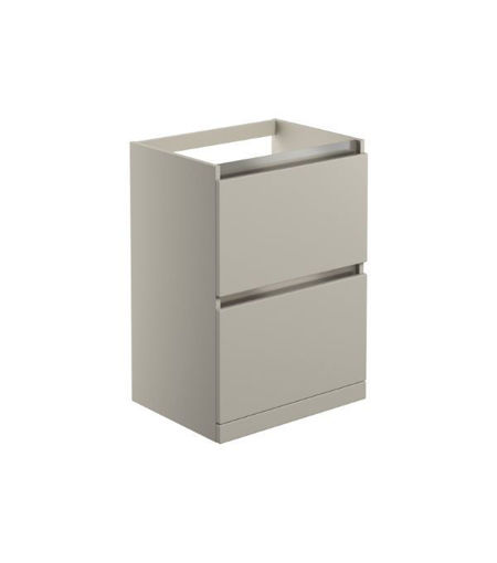 Carton 600mm 2 Drawer Floor Standing Basin Unit (No Top) - Latte